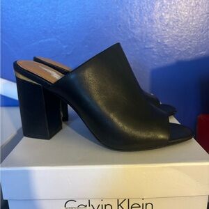 CICELLE STUDDED COW SILK MULES 8.5